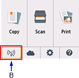 KEZDŐLAP képernyő: A Hálózat állapota elem kiválasztása
